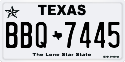 TX license plate BBQ7445