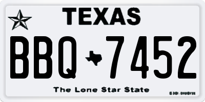 TX license plate BBQ7452