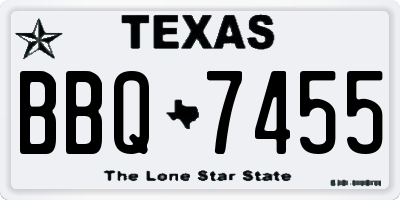TX license plate BBQ7455