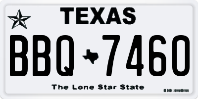 TX license plate BBQ7460