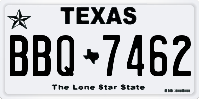 TX license plate BBQ7462