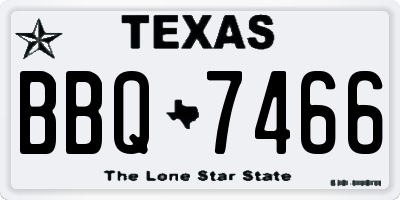TX license plate BBQ7466