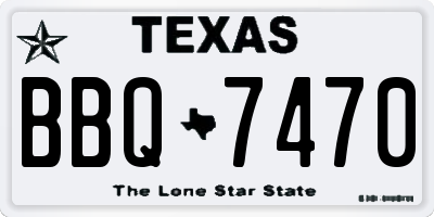 TX license plate BBQ7470