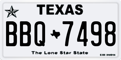 TX license plate BBQ7498