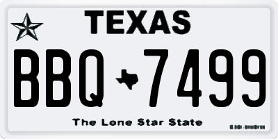 TX license plate BBQ7499