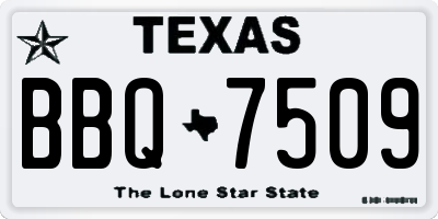 TX license plate BBQ7509