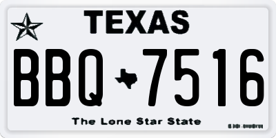 TX license plate BBQ7516