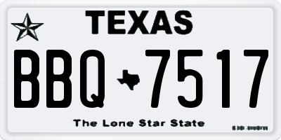 TX license plate BBQ7517