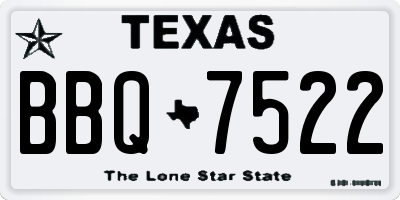 TX license plate BBQ7522
