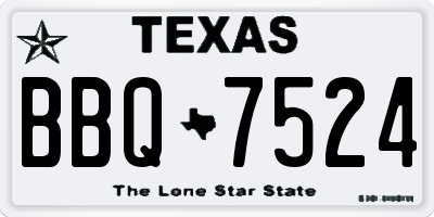 TX license plate BBQ7524