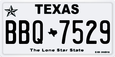 TX license plate BBQ7529