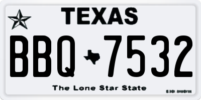 TX license plate BBQ7532