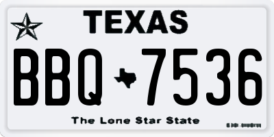 TX license plate BBQ7536