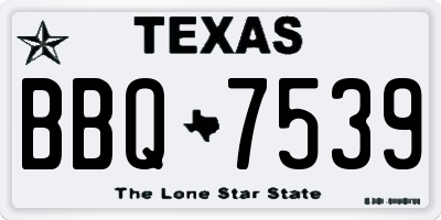 TX license plate BBQ7539