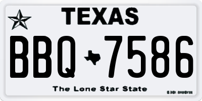 TX license plate BBQ7586