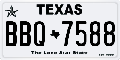 TX license plate BBQ7588