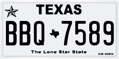TX license plate BBQ7589