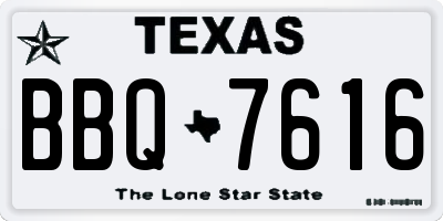 TX license plate BBQ7616