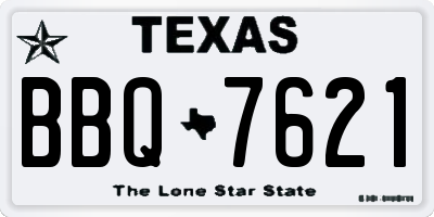 TX license plate BBQ7621