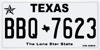 TX license plate BBQ7623