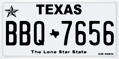 TX license plate BBQ7656