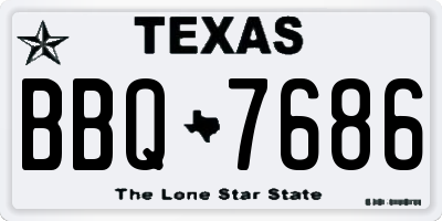 TX license plate BBQ7686