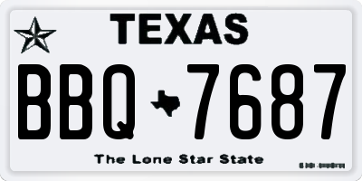 TX license plate BBQ7687