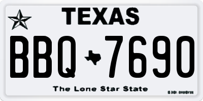 TX license plate BBQ7690