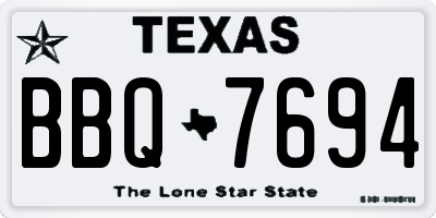 TX license plate BBQ7694