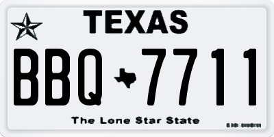 TX license plate BBQ7711