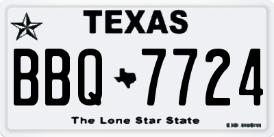 TX license plate BBQ7724