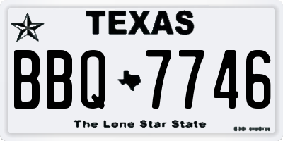 TX license plate BBQ7746