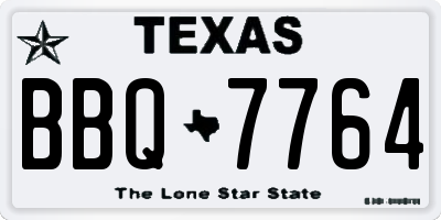 TX license plate BBQ7764