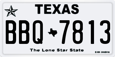 TX license plate BBQ7813