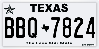 TX license plate BBQ7824