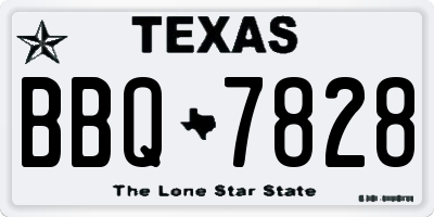 TX license plate BBQ7828