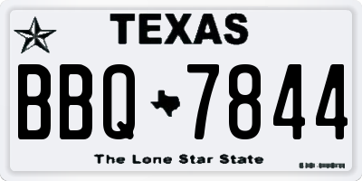 TX license plate BBQ7844