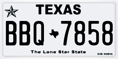 TX license plate BBQ7858