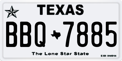 TX license plate BBQ7885
