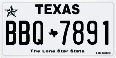 TX license plate BBQ7891