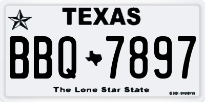 TX license plate BBQ7897