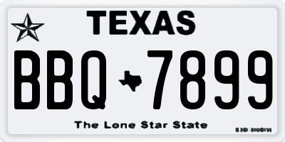 TX license plate BBQ7899