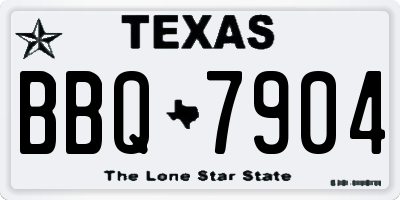 TX license plate BBQ7904