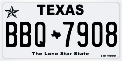 TX license plate BBQ7908