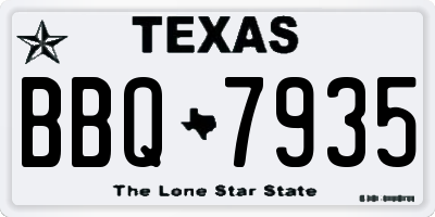 TX license plate BBQ7935