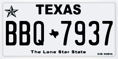 TX license plate BBQ7937