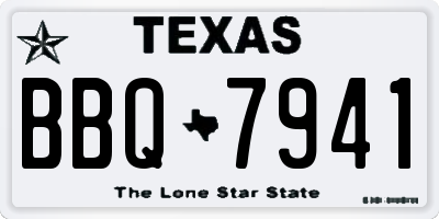TX license plate BBQ7941