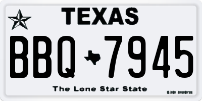 TX license plate BBQ7945
