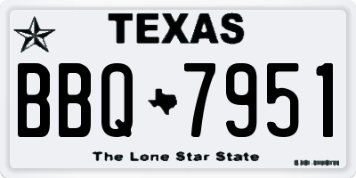TX license plate BBQ7951