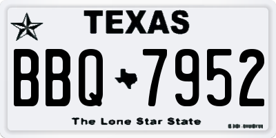 TX license plate BBQ7952